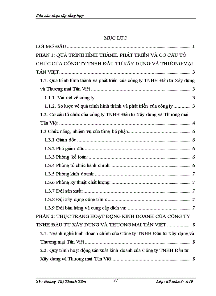 image for page Thực trạng hoạt động sản xuất kinh doanh của Công ty Trách nhiệm Hữu hạng Đầu tư Xây dựng và Thương mại Tân Việt