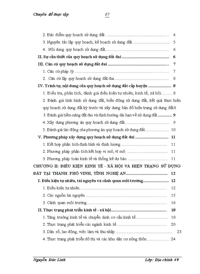 image for page Công tác lập quy hoạch sử dụng đất đai tại thành phố Vinh tỉnh Nghệ An giai đoạn 2010 - 2020