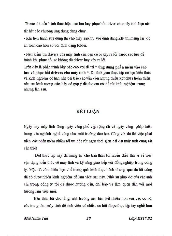 image for page Ứng dụng phần mềm vào sao lưu và phục hồi drivers cho máy tính