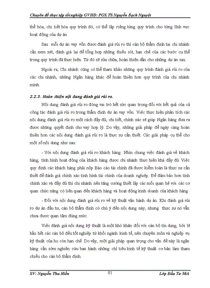 image for page Đánh giá rủi ro trong hoạt động thẩm định dự án xin vay vốn tại ngân hàng Đầu tư và Phát triển Việt Nam chi nhánh Thăng Long