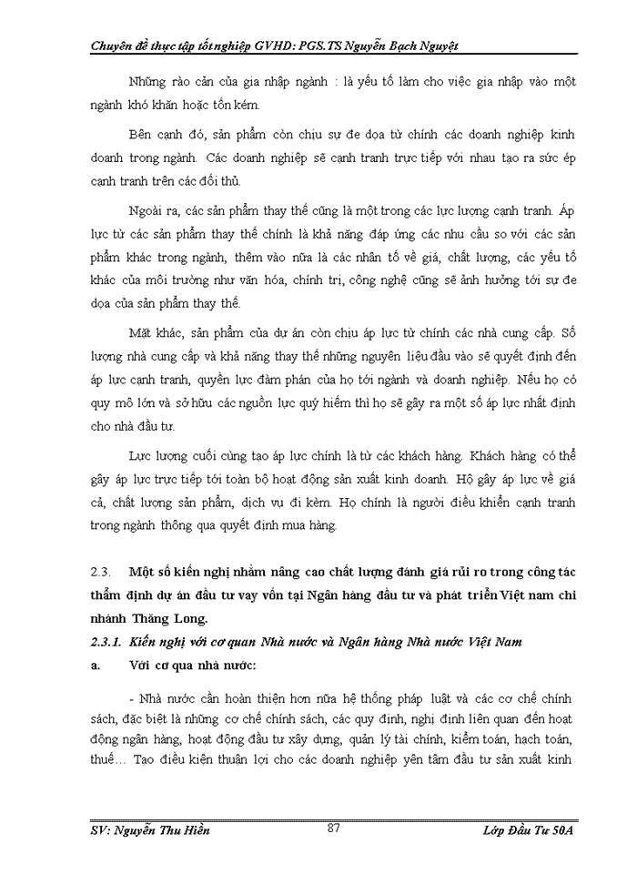 image for page Đánh giá rủi ro trong hoạt động thẩm định dự án xin vay vốn tại ngân hàng Đầu tư và Phát triển Việt Nam chi nhánh Thăng Long