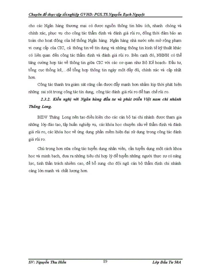image for page Đánh giá rủi ro trong hoạt động thẩm định dự án xin vay vốn tại ngân hàng Đầu tư và Phát triển Việt Nam chi nhánh Thăng Long