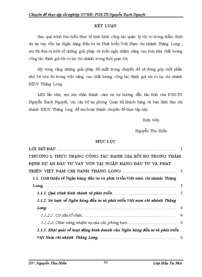 image for page Đánh giá rủi ro trong hoạt động thẩm định dự án xin vay vốn tại ngân hàng Đầu tư và Phát triển Việt Nam chi nhánh Thăng Long