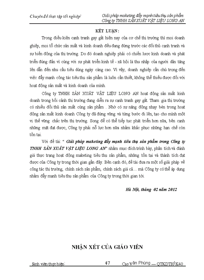 image for page Giải pháp maketing đẩy mạnh tiêu thụ sản phẩm trong Công ty Trách nhiệm Hữu hạng sản xuất vật liệu Long An