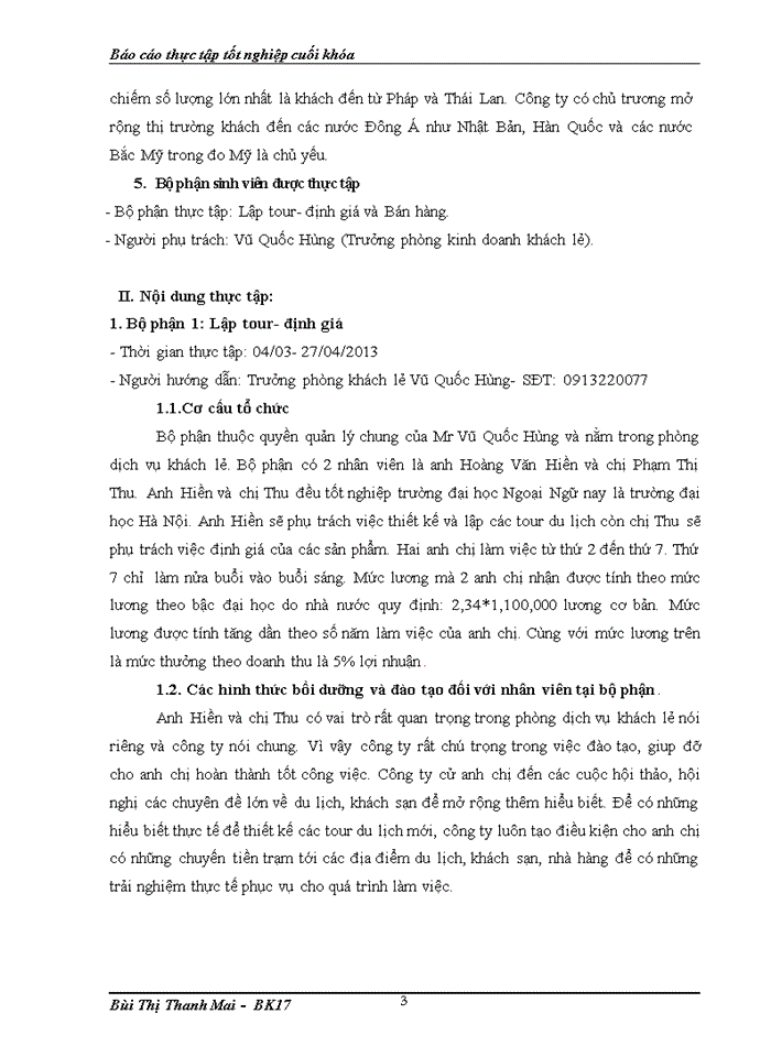 image for page Báo cáo thực tập tốt nghiệp cuối khóa Công ty Cổ phần du lịch Hapro