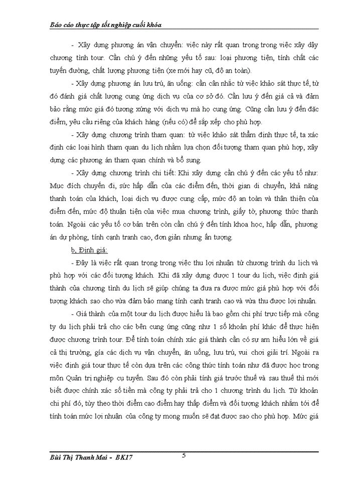 image for page Báo cáo thực tập tốt nghiệp cuối khóa Công ty Cổ phần du lịch Hapro