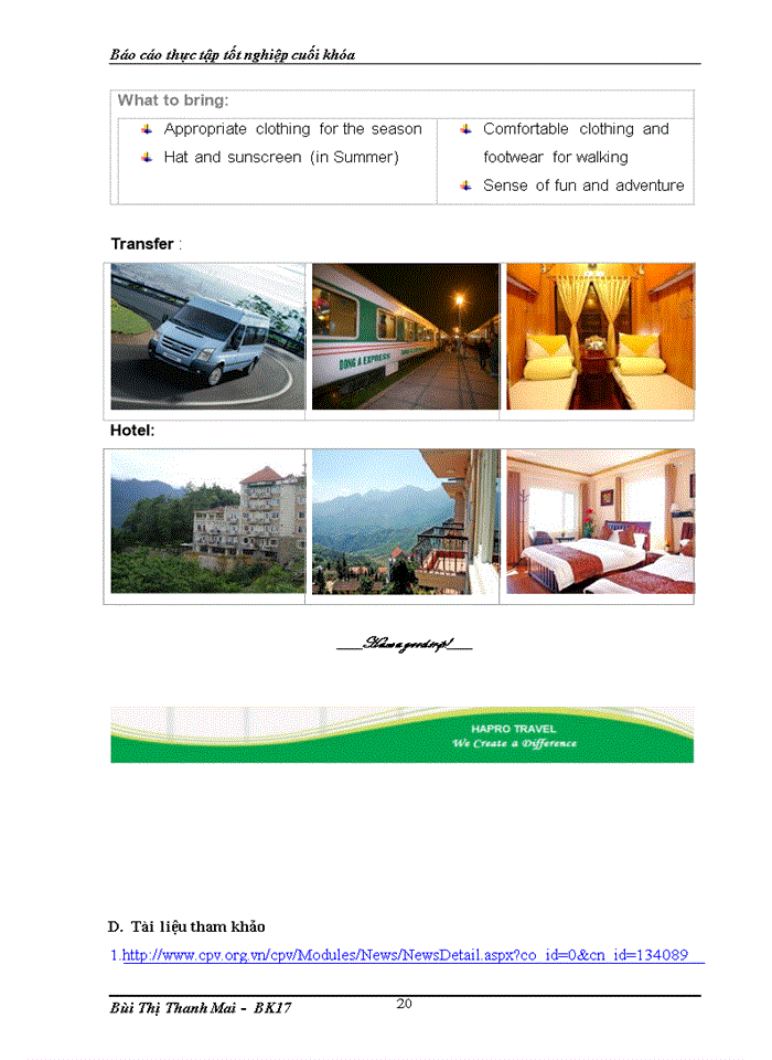 image for page Báo cáo thực tập tốt nghiệp cuối khóa Công ty Cổ phần du lịch Hapro