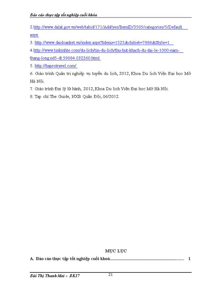 image for page Báo cáo thực tập tốt nghiệp cuối khóa Công ty Cổ phần du lịch Hapro