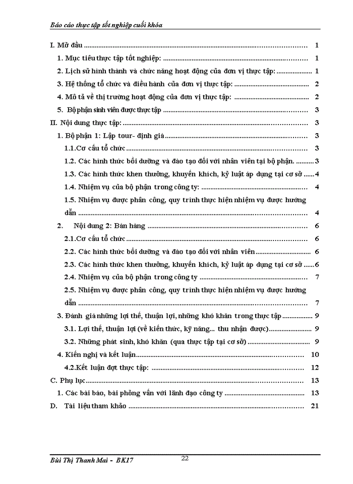 image for page Báo cáo thực tập tốt nghiệp cuối khóa Công ty Cổ phần du lịch Hapro