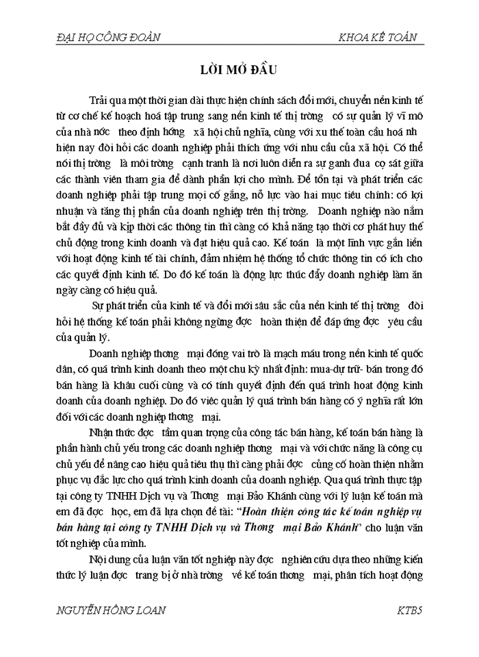 image for page Hoµn thiÖn c ng t c kÕ to n nghiÖp vô b n hµng t i c ng ty Trách nhiệm hữu hạn DÞch vô vµ Th ng m i B o Kh nh