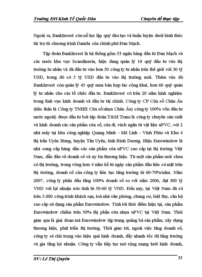 image for page Huy động vốn tại Công ty Cổ phần cửa sổ nhựa Châu Âu - EUROWINDOW CĐ