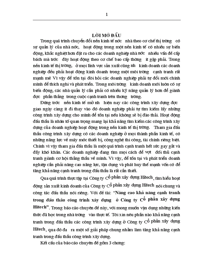 image for page N ng cao kh n ng c nh tranh trong Êu thÇu c ng tr nh x y dùng ë C ng ty Cổ phần xây dựng Hitech CĐ