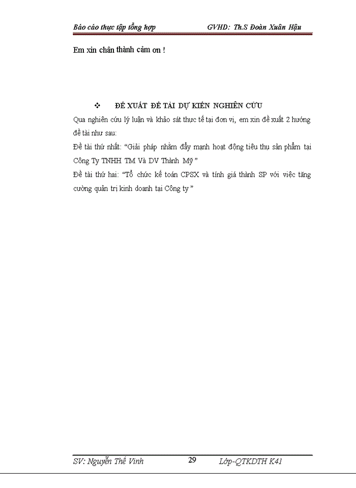 image for page Báo cáo tại Công ty Trách nhiệm hữu hạn Thương mại và dịch vụ Thành Mỹ BC