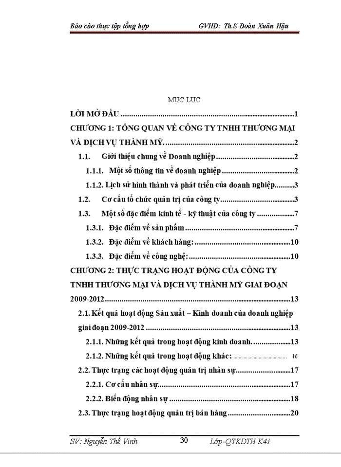 image for page Báo cáo tại Công ty Trách nhiệm hữu hạn Thương mại và dịch vụ Thành Mỹ BC