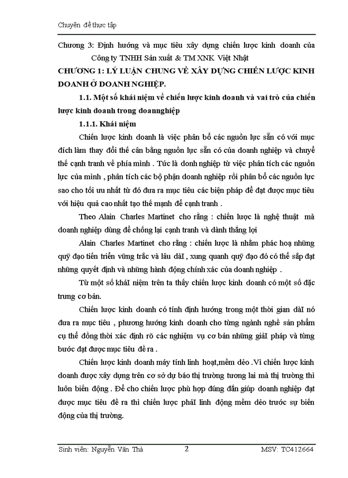 image for page Xây dựng chiến lược kinh doanh của Công ty Trách nhiệm hữu hạn Sản xuất và Thương mại XNhập khẩu Việt Nhật