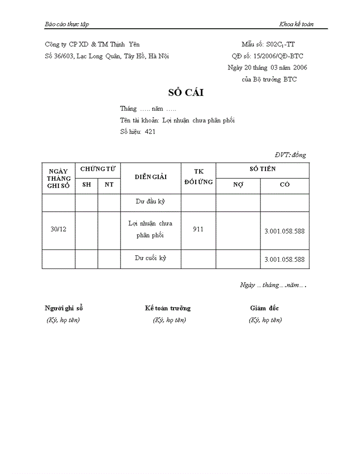 image for page Báo cáo tại Công ty Cổ phần xây dựng và thương mại Thịnh Yên