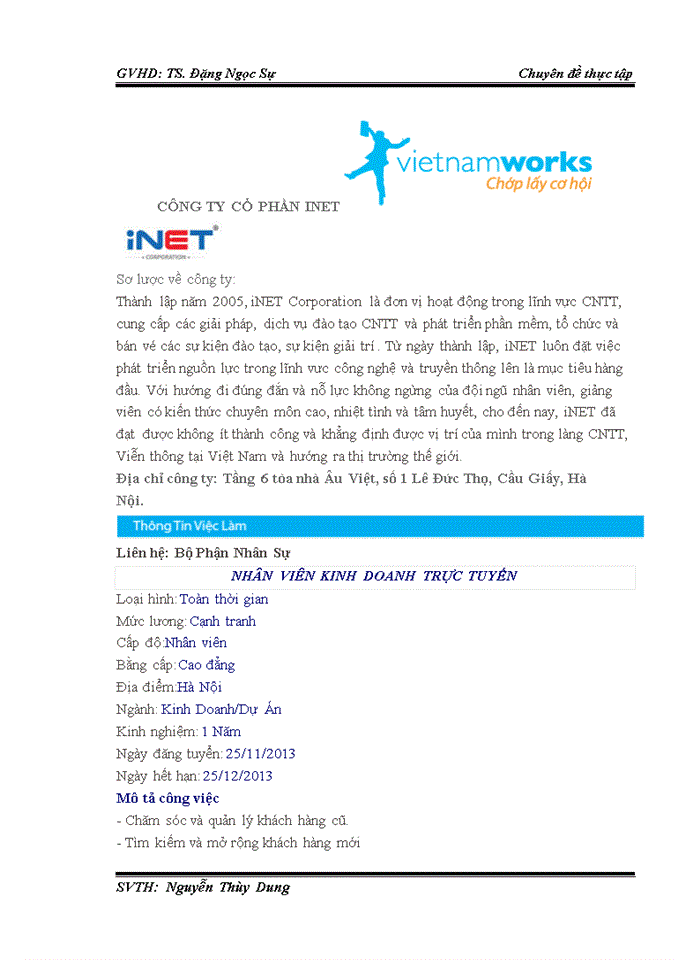 image for page Công tác tuyển dụng Nghiên cứu tình huống tại công ty cổ phần iNET