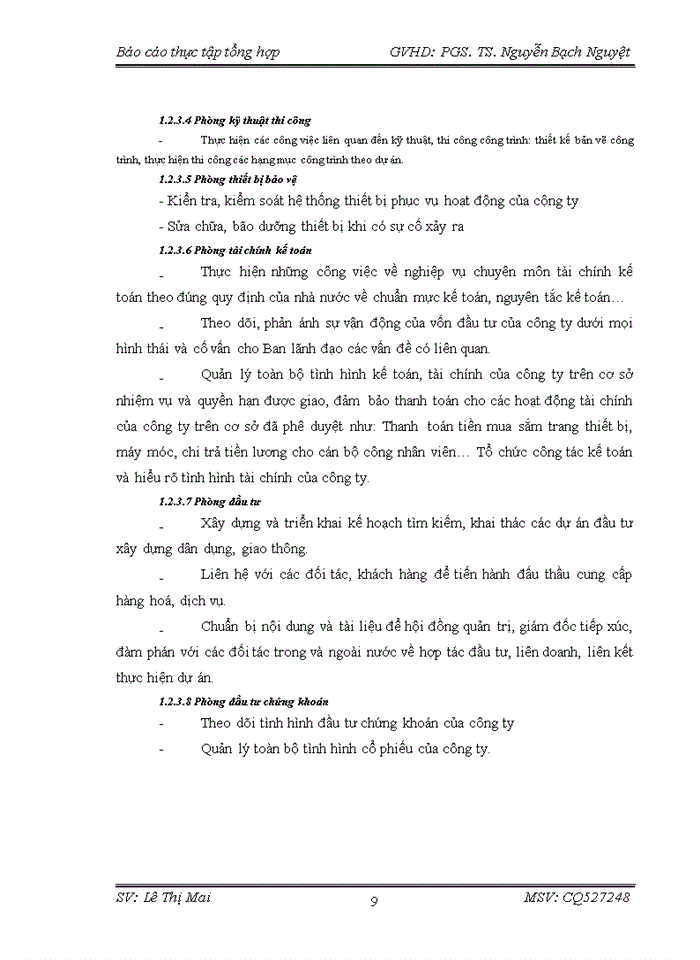 image for page Báo cáo tại Công ty cổ phần đầu tư và xây dựng Thành Nam