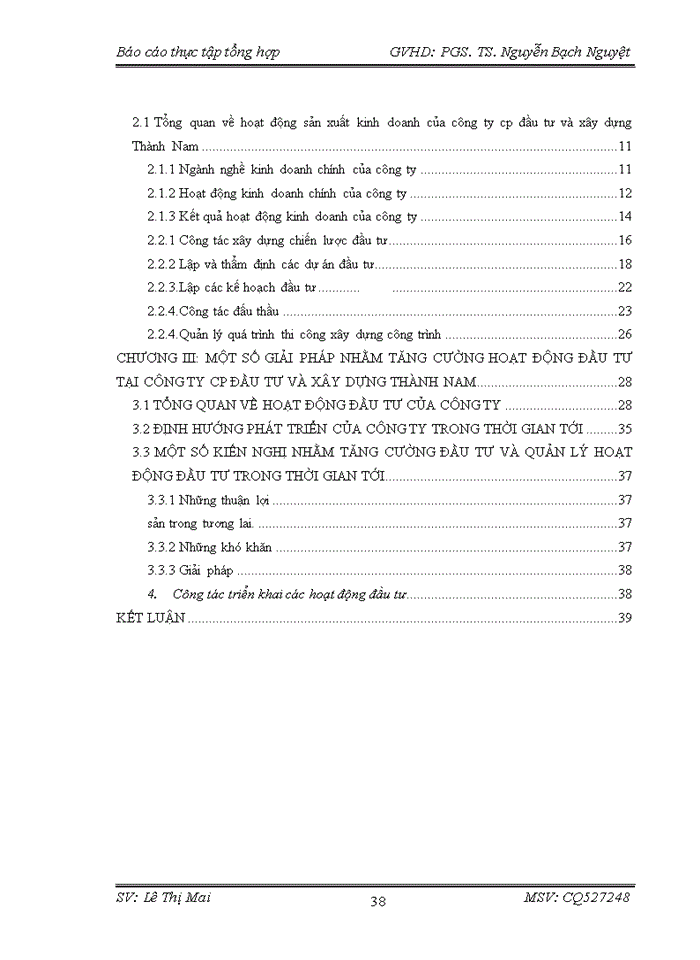 image for page Báo cáo tại Công ty cổ phần đầu tư và xây dựng Thành Nam