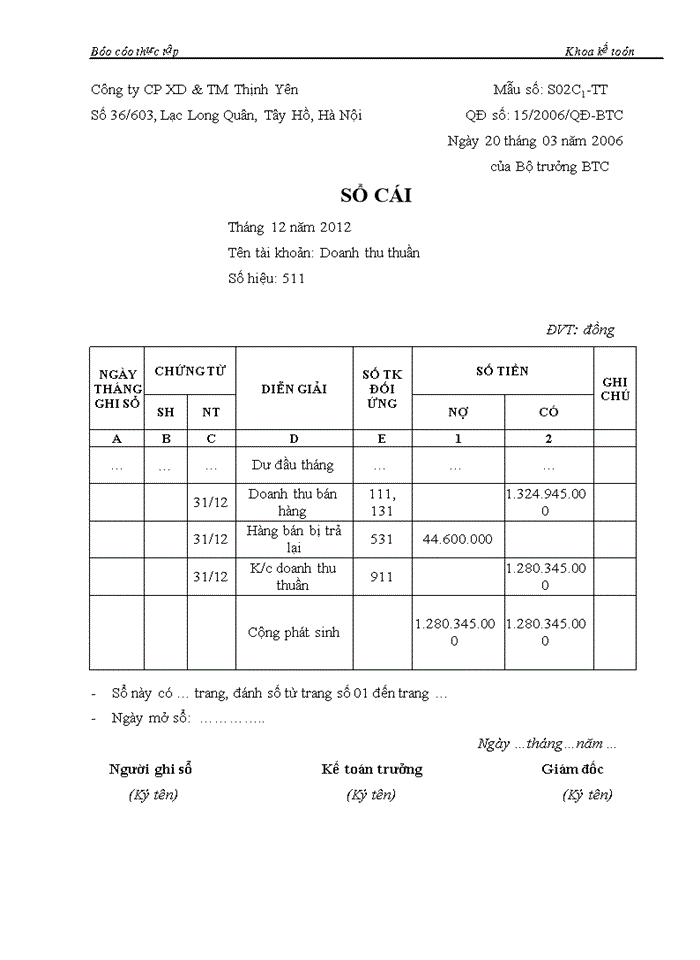image for page Báo cáo tại Công ty Cổ phần XD và Thương mại Thịnh Yên