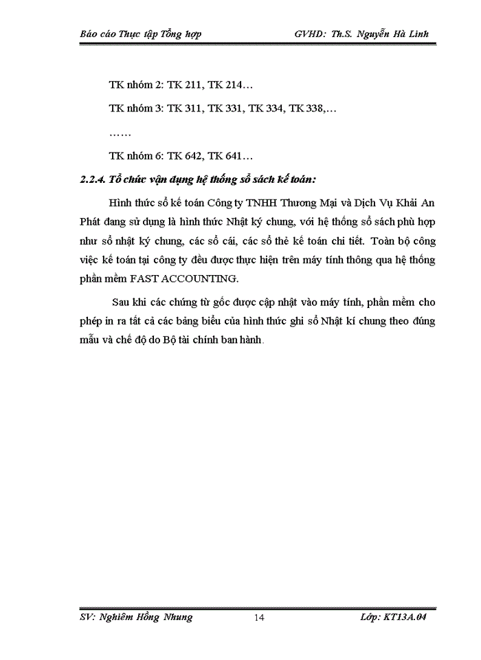 image for page Báo cáo tại Công ty Trách nhiệm hữu hạn Thương Mại và Dịch Vụ Khải An Phát