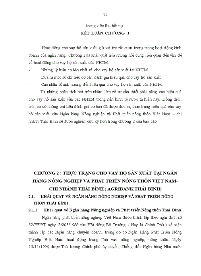 image for page Giải pháp mở rộng cho vay hộ sản xuất tại Ngân hàng Nông nghiệp và Phát triển nông thôn Việt Nam- chi nhánh Thái Bình