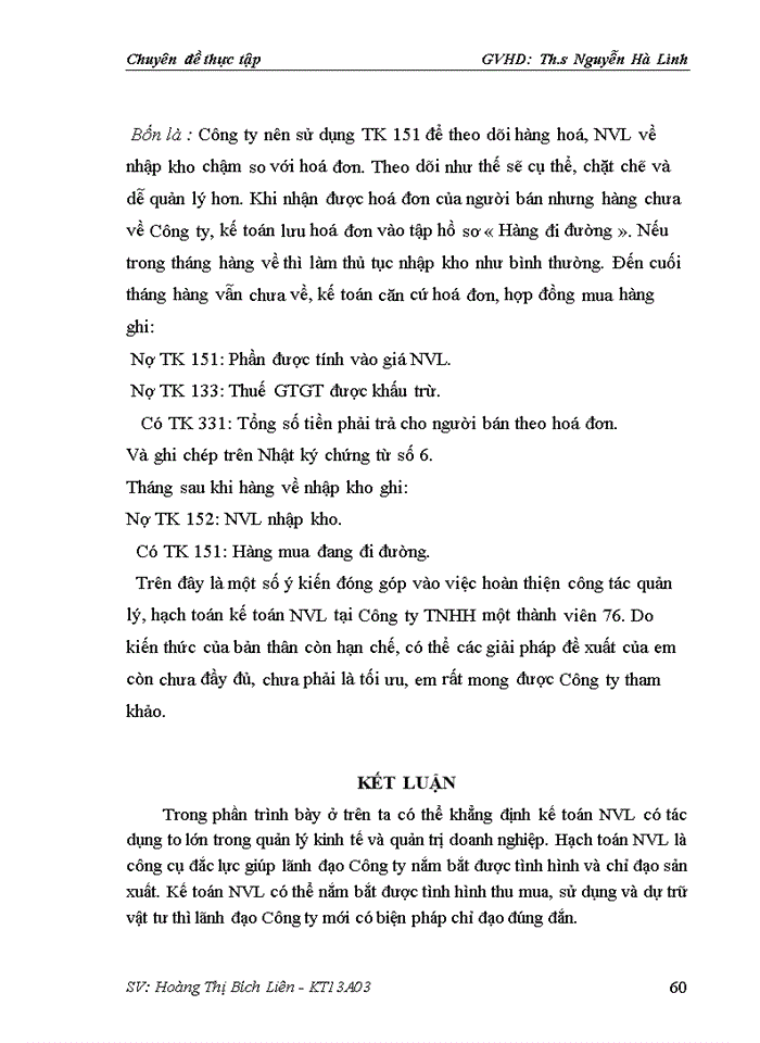 image for page Hoàn thiện kế toán nguyên vật liệu tại Công ty Trách nhiệm hữu hạn một thành viên 76