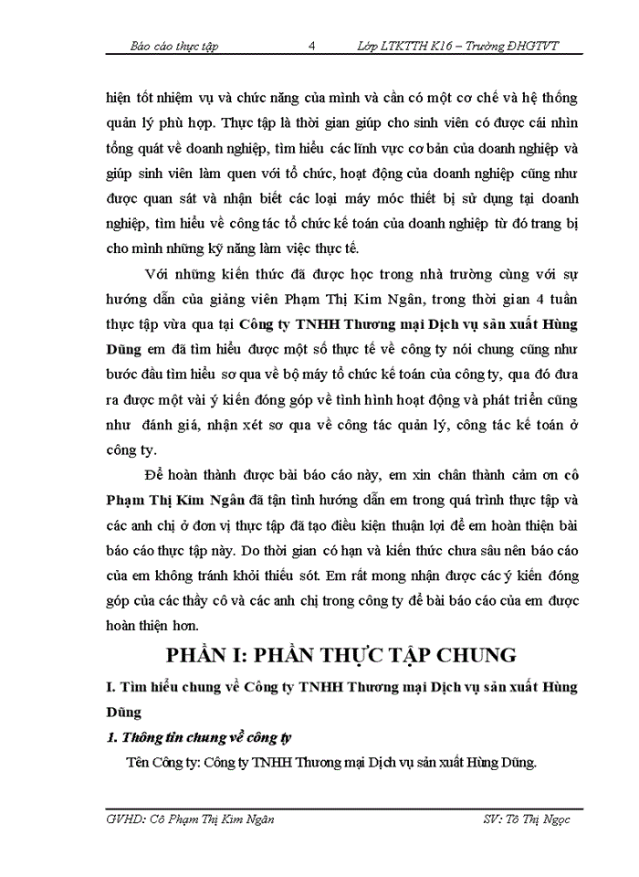 image for page Công tác Tổ chức kế toán Công ty Trách nhiệm hữu hạn Thương mại Dịch vụ sản xuất Hùng Dũng