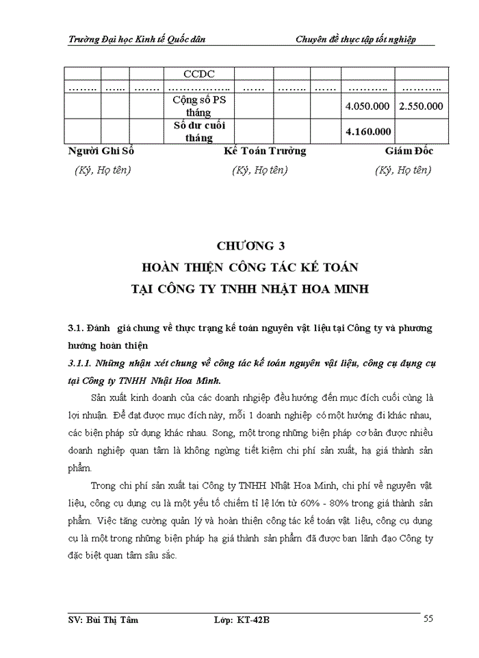 image for page Kế toán nguyên vật liệu công cụ dụng cụ tại Công ty Trách nhiệm hữu hạn Nhật Hoa Minh