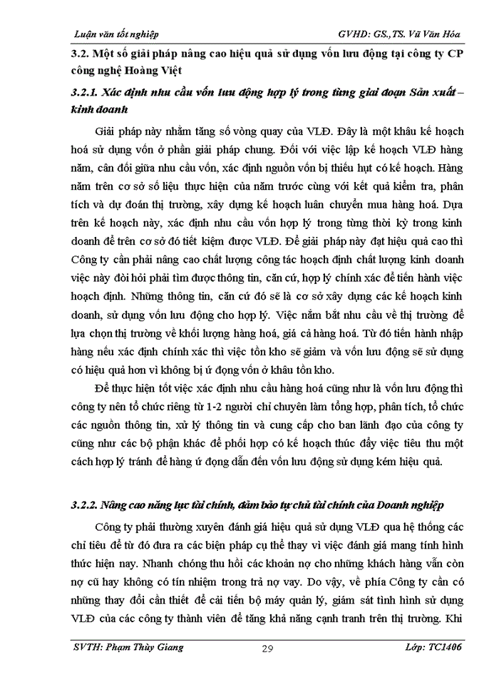 image for page Một số giải pháp nâng cao hiệu quả sử dụng vốn lưu động tại Công ty Cổ phần Thương mại và Phát triển Công nghệ Hoàng Việt