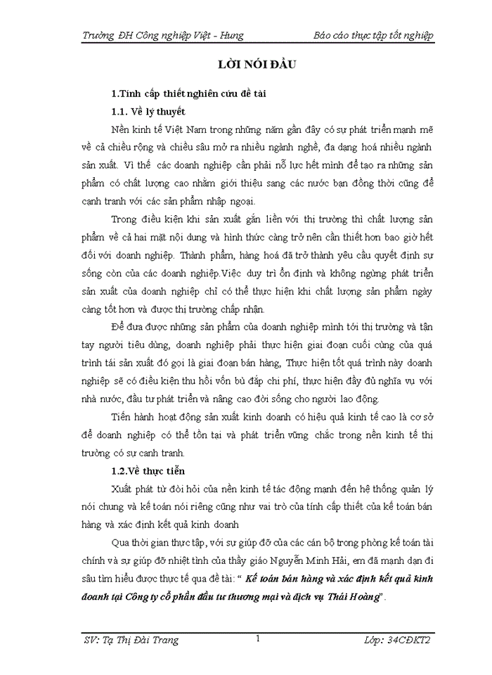 image for page THS Kế toán bán hàng và xác định kết quả kinh doanh tại Công ty cổ phần đầu tư thương mại và dịch vụ Thái Hoàng