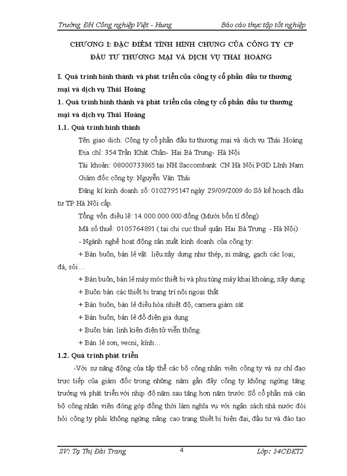 image for page THS Kế toán bán hàng và xác định kết quả kinh doanh tại Công ty cổ phần đầu tư thương mại và dịch vụ Thái Hoàng