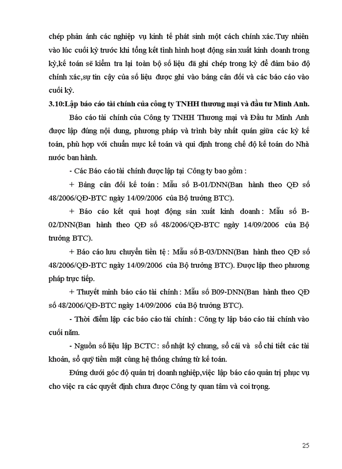 image for page Báo cáo Công ty Trách nhiệm hữu hạn thương mại và đầu tư Minh Anh