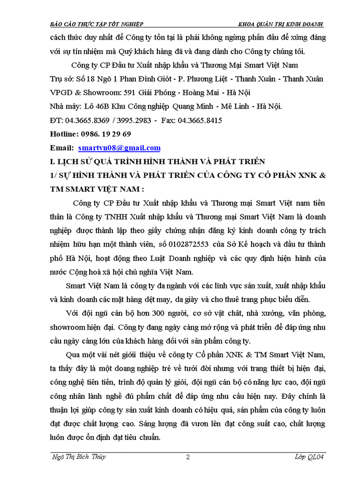 image for page Báo cáo Công ty Trách nhiệm hữu hạn Xuất nhập khẩu và Thương mại Smart Việt Nam