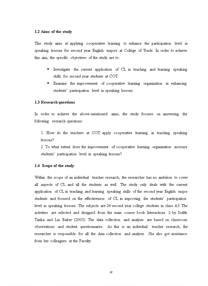 image for page APPLYING COOPERATIVE LEARNING IN ORGANIZING GROUPS TO INCREASE STUDENTS PARTICIPATION IN SPEAKING LESSONS FOR SECOND YEAR ENGLISH MAJORS AT COLLEGE OF TRADE Tiếng Anh