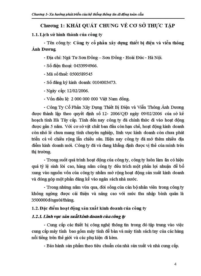 image for page Báo cáo Công ty cổ phần xây dựng thiết bị điện và viễn thông Ánh Dương