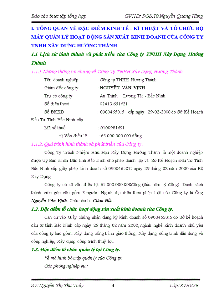 image for page Báo cáo Công ty Trách nhiệm hữu hạn Hướng Thành