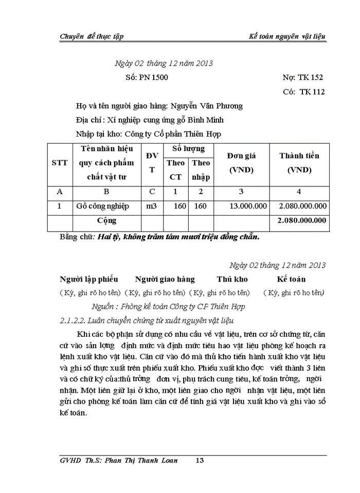 image for page Hoàn thiện kế toán Nguyên vật liệu tại Công ty Cổ phần Thiên Hợp