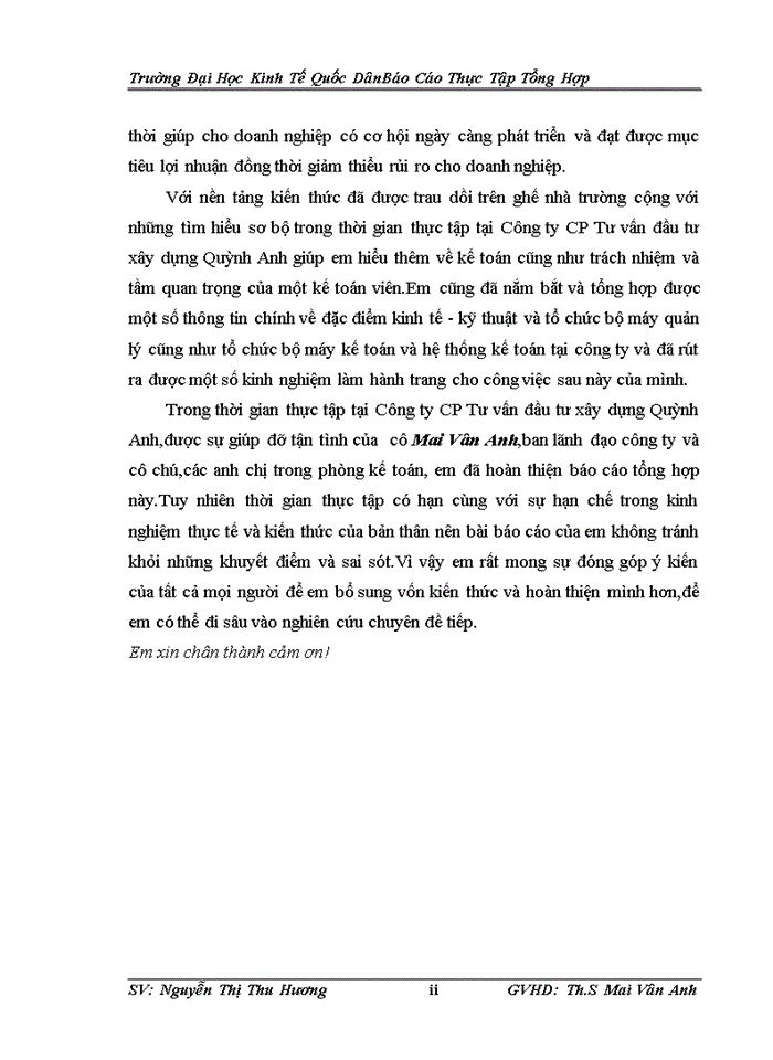 image for page Báo cáo TỔ CHỨC BỘ MÁY KẾ TOÁN VÀ HỆ THỐNG KẾ TOÁN TẠI CÔNG TY Cổ phần TƯ VẤN ĐẦU TƯ XÂY DỰNG QUỲNH ANH