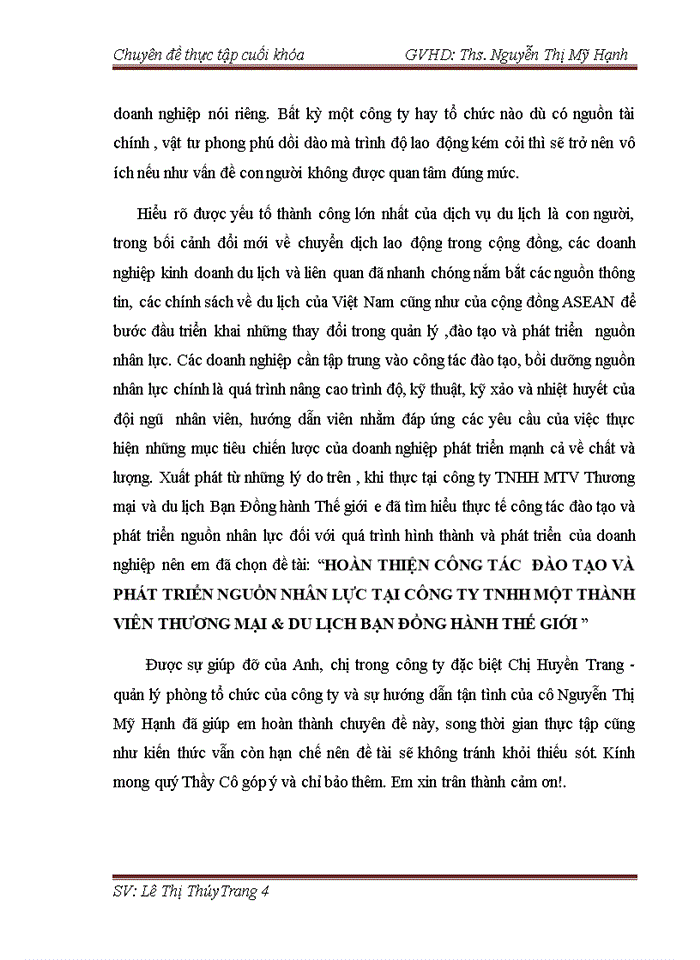 image for page HOÀN THIỆN CÔNG TÁC ĐÀO TẠO VÀ PHÁT TRIỂN NGUỒN NHÂN LỰC TẠI CÔNG TY Trách nhiệm hữu hạn MỘT THÀNH VIÊN THƯƠNG MẠI và DU LỊCH BẠN ĐỒNG HÀNH THẾ GIỚI