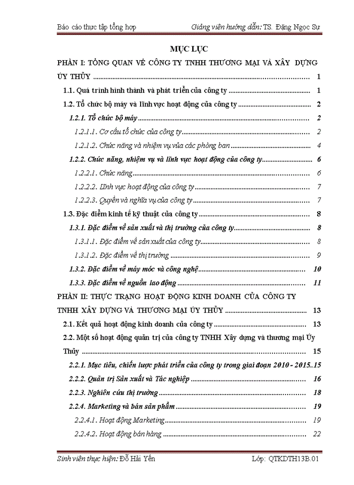 image for page THỰC TRẠNG HOẠT ĐỘNG KINH DOANH CỦA CÔNG TY Trách nhiệm hữu hạn XÂY DỰNG VÀ THƯƠNG MẠI ÚY THỦY