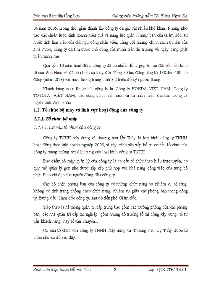 image for page THỰC TRẠNG HOẠT ĐỘNG KINH DOANH CỦA CÔNG TY Trách nhiệm hữu hạn XÂY DỰNG VÀ THƯƠNG MẠI ÚY THỦY