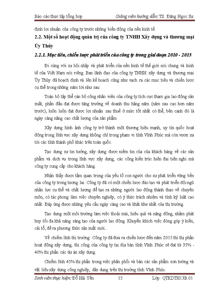 image for page THỰC TRẠNG HOẠT ĐỘNG KINH DOANH CỦA CÔNG TY Trách nhiệm hữu hạn XÂY DỰNG VÀ THƯƠNG MẠI ÚY THỦY