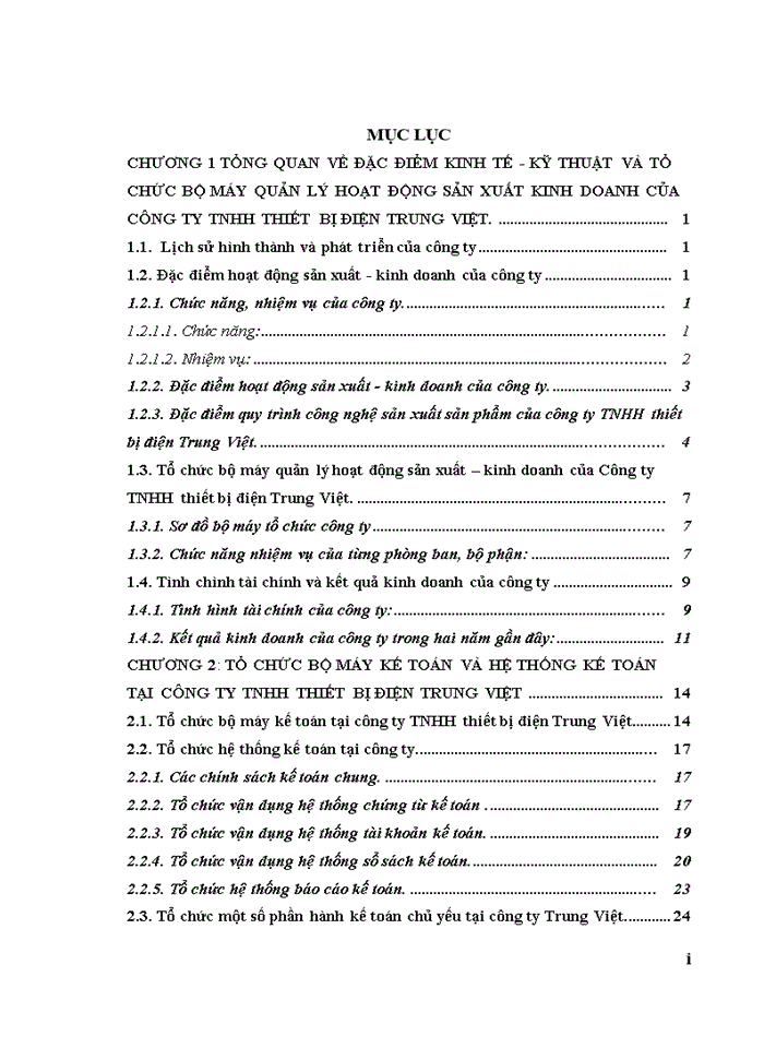image for page TỔ CHỨC BỘ MÁY KẾ TOÁN VÀ HỆ THỐNG KẾ TOÁN TẠI CÔNG TY Trách nhiệm hữu hạn THIẾT BỊ ĐIỆN TRUNG VIỆT