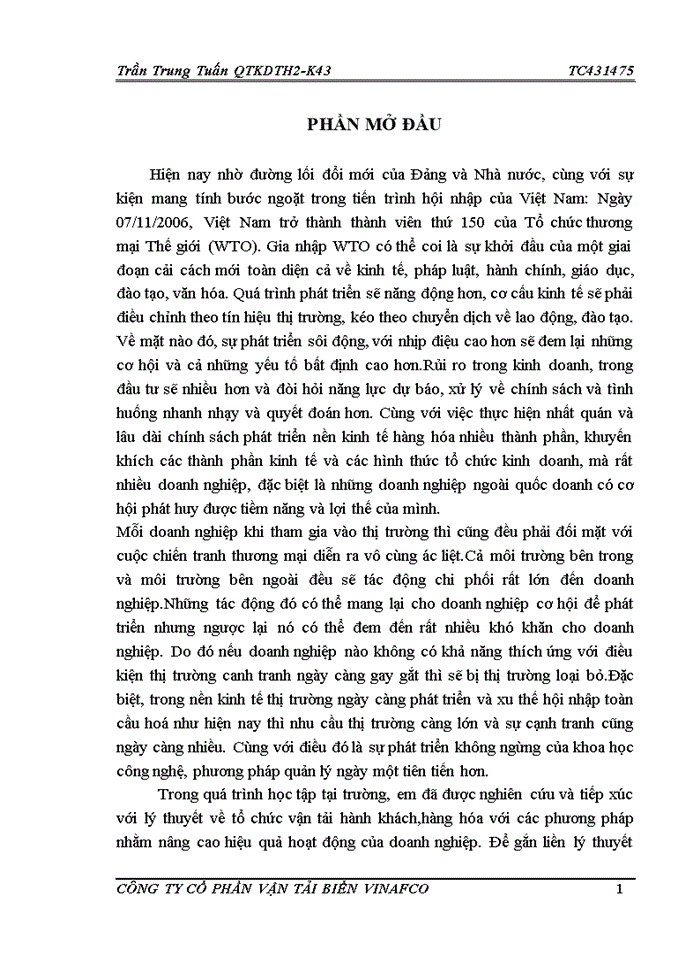 image for page Báo cáo Công ty Cổ Phần vận tải biển VINAFCO