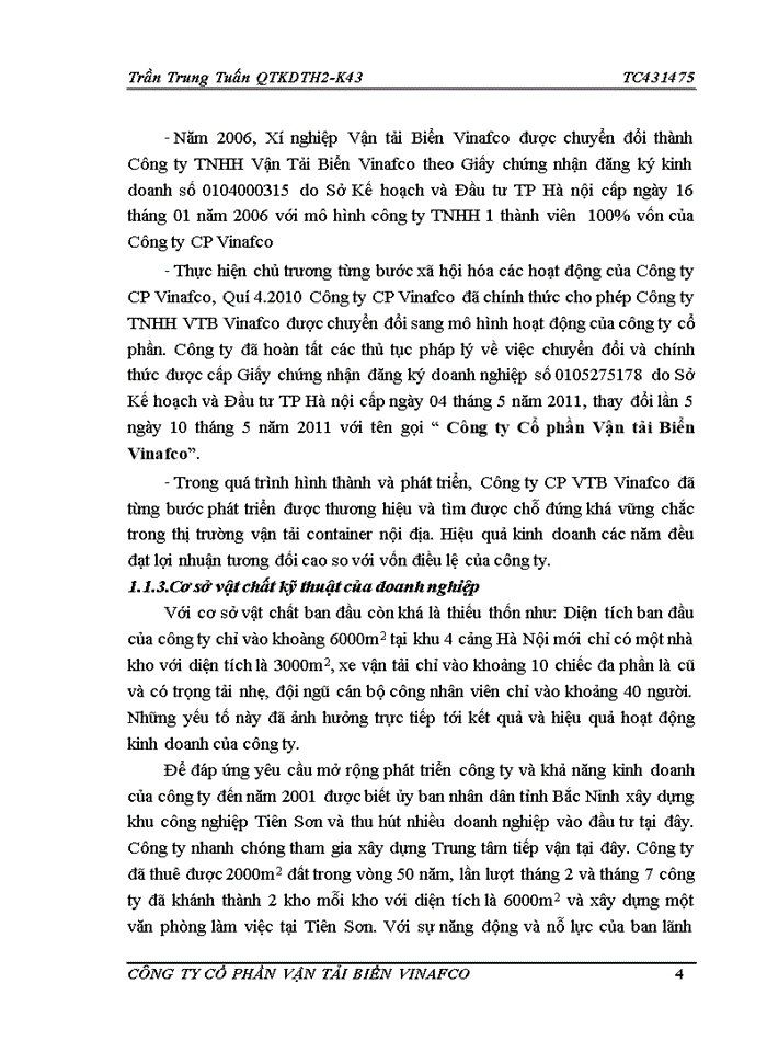 image for page Báo cáo Công ty Cổ Phần vận tải biển VINAFCO