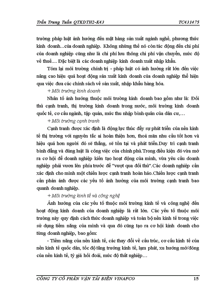 image for page Báo cáo Công ty Cổ Phần vận tải biển VINAFCO