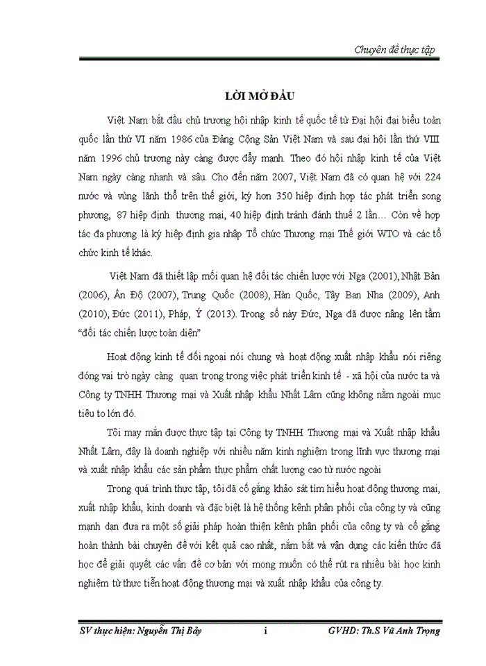 image for page Báo cáo tổng hợp tại Công ty Trách nhiệm hữu hạn Thương mại và Xuất nhập khẩu Nhất Lâm