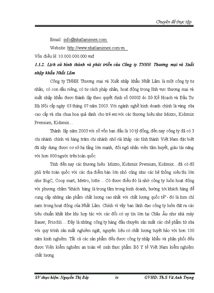 image for page Báo cáo tổng hợp tại Công ty Trách nhiệm hữu hạn Thương mại và Xuất nhập khẩu Nhất Lâm