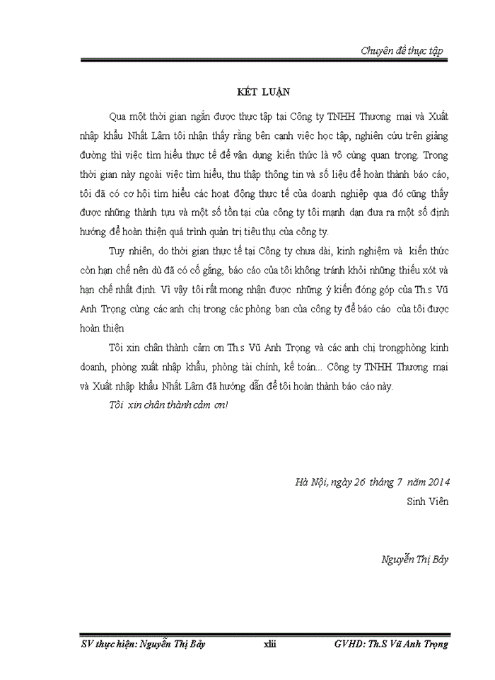 image for page Báo cáo tổng hợp tại Công ty Trách nhiệm hữu hạn Thương mại và Xuất nhập khẩu Nhất Lâm